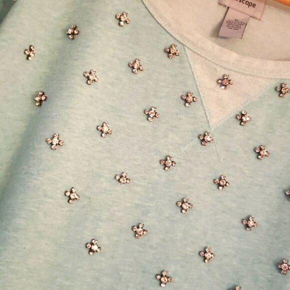 Pretty Mint Green Women's Top w/ Bling Sz XL - Picture 2 of 4